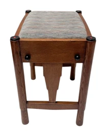 Art Deco Amsterdamse School Stool with Adjustable Seat, 1920s